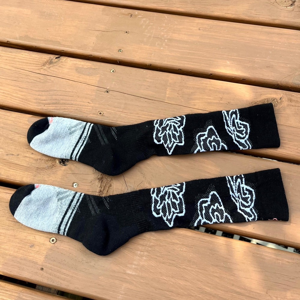 Smartwool Socks Black White Floral Merino Wool Womens Medium - Picture 2 of 3